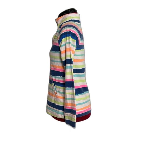 Lilly Pulitzer Skipper Popover Size XS Multi-Colored Stripe Cats Meow Print - Picture 4 of 14